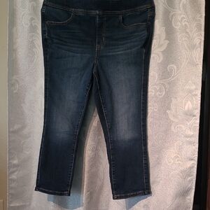 Torrid Blue Ankle Cropped Jeans with Mid-Rise Waist